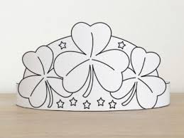 Shamrock paper crown coloring
