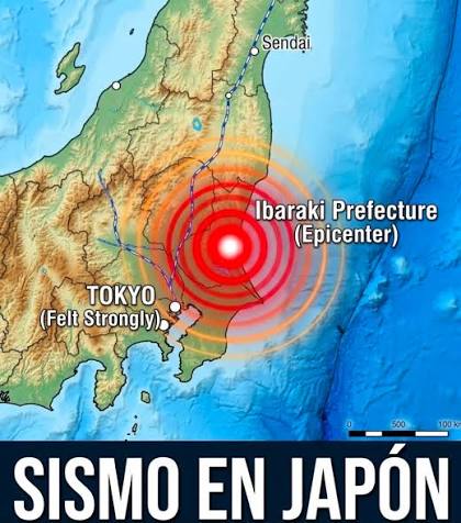 ENC | Un sismo de magnitud 4.8 se registró al noreste de Tokio, Japón.  Según el reporte de la agencia meteorológica de dicho país, el sismo  ocurrió alrededor de las 00:07 (hora