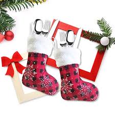 50% off shipping, no tax. Vanteriam 7 Inch Mini Christmas Stockings 12 Pack Small Rustic Red Black Plaid With Snowflake