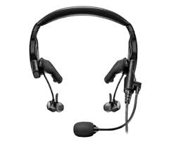 A pair of headphones or earphones, or a singular headphone or earphone, typically with an attached microphone. Proflight Series 2 Aviation Headset For Pilots Bose