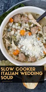 Slow Cooker Italian Wedding Soup Garnish With Lemon In 2020 Soup Recipes Slow Cooker Slow Cooker Soup Crockpot Soup Recipes