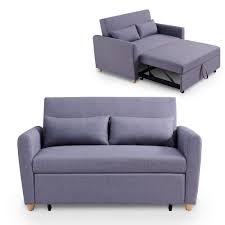 Tous les coussins restent fixés à la structure même quand le divan est transformé en. Canape Convertible Scandinave En Tissu Gris Kalaya Decoinparis
