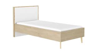 Wer gerne mit armen und beinen weit von sich gestreckt schläft, weiß die vorzüge dieses großen einzelbettes zu schätzen. Bett 120 X 200 Cm Larvik Angebot 26 Reduziert Eiche Blond Weiss Mega Mobel