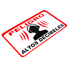 Calcomanía Externa de Vinil con Advertencia de Altos Decibeles -  Refaccionaria Mario