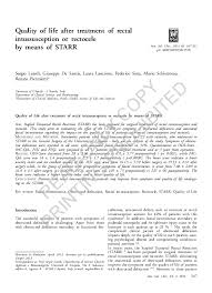 Starr treatment, one of the newest procedures in bariatric surgery, is a technique that provides enhancement to both the gastric sleeve and gastric band procedures. Pdf Quality Of Life After Treatment Of Rectal Intussusception Or Rectocele By Means Of Starr Giuseppe De Santis And R Pietroletti Academia Edu
