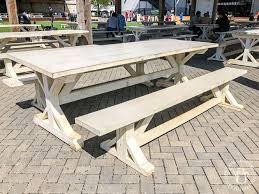 Table At The Magnolia Silos Outdoor Picnic Tables Farmhouse Picnic Table Outdoor Decor Backyard
