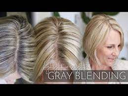 Blending Gray Hair With Highlights And Lowlights My Partial Foiling Technique Super Easy Youtube Blending Gray Hair Hair Highlights Gray Hair Highlights