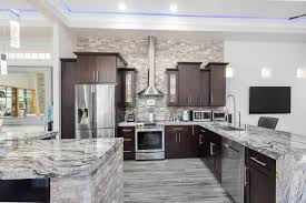 The dark stone backsplash creates a great contrast and adds another textural element to this side of the kitchen. 83 Modern Kitchen Ideas Contemporary Kitchen Design