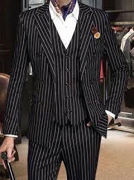 Black And White Striped Jacket Mens Sponsored Ebay Men Black White Striped Suits Formal Business Tuxedos Double Breasted Peak Lapel Black And White Suit Suits Formal Business