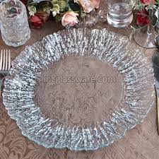 3 design glass charger plates clear and gold 33cm for wedding dinner table decor. Daniz Silver Flower Clear Glass Charger Plates By Mc Glass Co Ltd Daniz Silver Flower Clear Glass Charger Plates Id 1355098