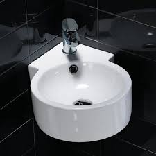 Eck Waschbecken Handwaschbecken Fur Gaste Wc Kleine Badezimmer Toiletten Weisses Rundes Gastewaschbecken Als Ke Small Bathroom Small Bathroom Sinks Small Toilet