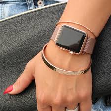 Black Apple Watch Face With Pink Band Apple Watch Stainless Steel Band Rose Gold Silver Gold Black Pink Gold Bands Rose Gold Apple Watch Apple Watch Stainless Steel Apple Watch Accessories