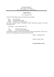 Surat dinas umumnya dikeluarkan oleh instansi pemerintah atau swasta untuk berbagai keperluan. Contoh Surat Tugas Dinas Perusahaan