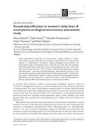 Women also sexually objectify men. Pdf Sexual Objectification In Women S Daily Lives A Smartphone Ecological Momentary Assessment Study