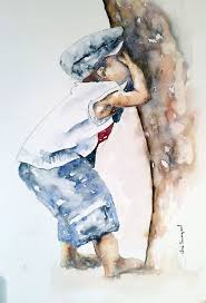 Ready Or Not Here I Come By South African Artist Arie Swanepoel Africanbeauty Ready Or Not Here I Co Art Painting Watercolor Art Watercolor Paintings Easy