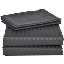 Black And White Striped Sheet Set King Dark Grey Bed Sheets Set Comfy Stripe Sateen Sofa Bed Sheets Bed Sheet Sets Striped Sheets