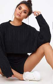 Check spelling or type a new query. Black Over Sized Crop Knit Jumper Knitted Jumper Outfit Cropped Knit Sweater Knit Jumper