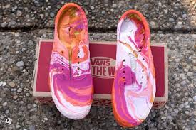 How To Hydro Dip Vans To Create Unique Custom Shoes Polka Dot Chair In 2020 Hydro Dipping Shoe Refashion Diy Shoes