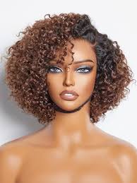 Amazon.com : KHY.JNM Chocolate Brown #4 Colored Wig with Bangs 13X6 HD Lace  Front Wig Natural Wave Glueless Human Hair Pre Plucked with Bleached Knots  Brazilian Remy Hair 150 Density For Black