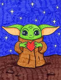 Connect the dots and draw the eyes. How To Draw Baby Yoda Art Projects For Kids