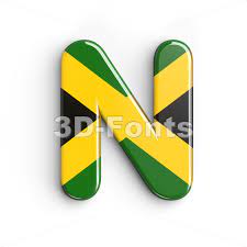 Graffiti font alphabet verschiedenen buchstaben. Jamaican Flag Font N Capital Letter On White Background