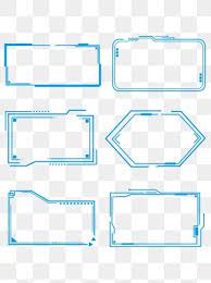 Minimalistic Line Blue Futuristic Technology Border Box Dialog Element Png And Psd Futuristic Technology Graphic Design Background Templates Clip Art