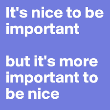 It S Nice To Be Important But It S More Important To Be Nice Post By Eriksmit On Boldomatic
