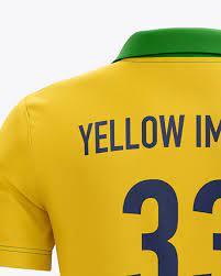 Download Men S Full Soccer Kit With Open Collar Mockup Back View In Apparel Mockups On Yellow Images Object Mockups