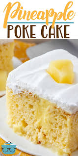 This Easy Pineapple Pudding Poke Cake Recipe Is Made With A Boxed Cake Mix Pineapple Slices Vanilla Pudding Pudding Poke Cake Poke Cake Recipes Cake Recipes