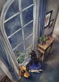 Find gifs with the latest and newest hashtags! Rainy Day Window Winter Anime Cute Drawings Forest Girl Korean Artist