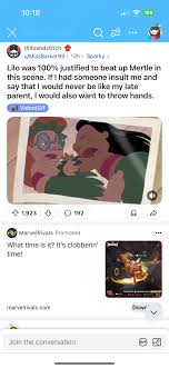 Lilo was 100% justified to beat up Mertle in this scene. If I had someone  insult me and say that I would never be like my late parent, I would also  want