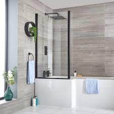Maybe you would like to learn more about one of these? Milano Nero Black Hinged L Shaped Shower Bath Screen