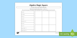 Worksheets can easily be modified, Algebra Magic Square Cut And Stick Worksheet Pdf