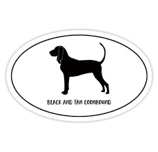 Black And Tan English Foxhound Black And Tan Coonhound Dog Classic Black Silhouette In Oval Sticker By Tripoddogdesign Foxhound Dog Coonhound Treeing Walker Coonhound
