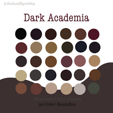 Dark Academia Inspired Procreate Color Palette 30 Swatches Etsy Dark Color Palette Color Palette Light In The Dark