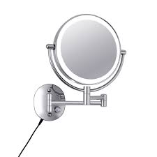 China Plug In Led Light Up Swing Arm Magnifying Mirror 10x For Bathroom Wall China Wall Mounted Mirror With Lights And Makeup Mirror With Lights Price