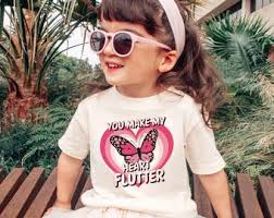 Retro Valentines Day Butterfly Hearts Girls Shirt