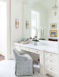 white makeup vanity with gold s