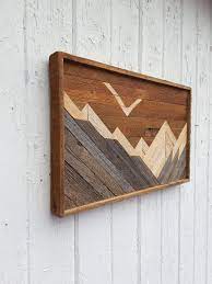 It's not exactly useful to you but you just can't convince yourself to throw it away? Reclaimed Wood Wall Art Mountains Decor Lath Art Lath Art Reclaimed Wood Wall Art Wood Art