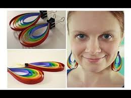 Colorful Quilling paper Earring designs making methods