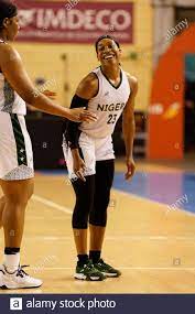Cordoba Spain 04th June 2021 Ezinne Kalu Seen Laughing During The Friendly International Women Basketball Match Between Belgium And Nigeria At Palacio Municipal De Deportes Vista Alegre Final Score Belgium 67 60 Nigeria Credit