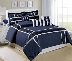 7 Piece Marmar Ruffling And Patchwork Comforter Set Queen King Calking Size In Multiple Colors Gray Blue Bedroom Decor Comforter Sets Navy Blue Bedroom Decor