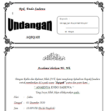 Untuk sobat yang mahir mengoprasikan komputer terutama dalam bidang ms.word mungkin akan mudah sekali membuat. 150 Contoh Undangan Aqiqah Kawinan Tahlilan Ulang Tahun Tonjokan Kenduri Bisa Diedit Word Endo Sadewa