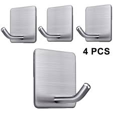 Maybe you would like to learn more about one of these? 4 Pack Adhesive Hooks Heavy Duty Stick On Wall Door Cabinet Stainless Steel Towel Coat Clothes Hooks Self Adhesive Holders For Hanging Kitchen Bathroom Home Walmart Com Walmart Com