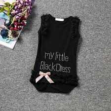 My Little Black Dress Baby Romper Summer Baby Clothes Black Dress Romper Girl Outfits