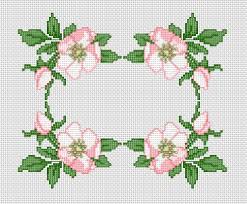 Set of vintage hand made. Cross Stitch Rose Border Novocom Top