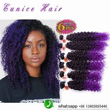 Curly Crochet Weave Synthetic Hair Ombre Purple Jerry Curl Malaysian Curly Hairpieces Curly Crochet Hair Styles Crochet Hair Styles Crochet Weave Hairstyles
