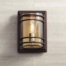 Habitat 11 High Bronze And Warm Brass Outdoor Wall Light 36x90 Lamps Plus Wall Lights Outdoor Wall Lighting Outdoor Wall Light Fixtures