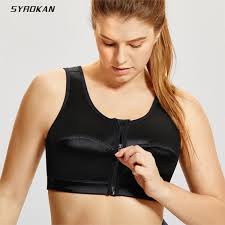 2019 syrokan womens high impact back support zip front close plus size sports bra from kangshifuwat 40 36 dhgate com