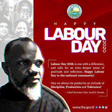 Happy Labour Day 2020 from the Chief Secretary and Secretary of Tourism,  Culture and Transportation, the Honourable Ancil Dennis, Assistant  Secretary Shomari Hector and, Administrator Selma Graham. June 19th, 2020  marks the